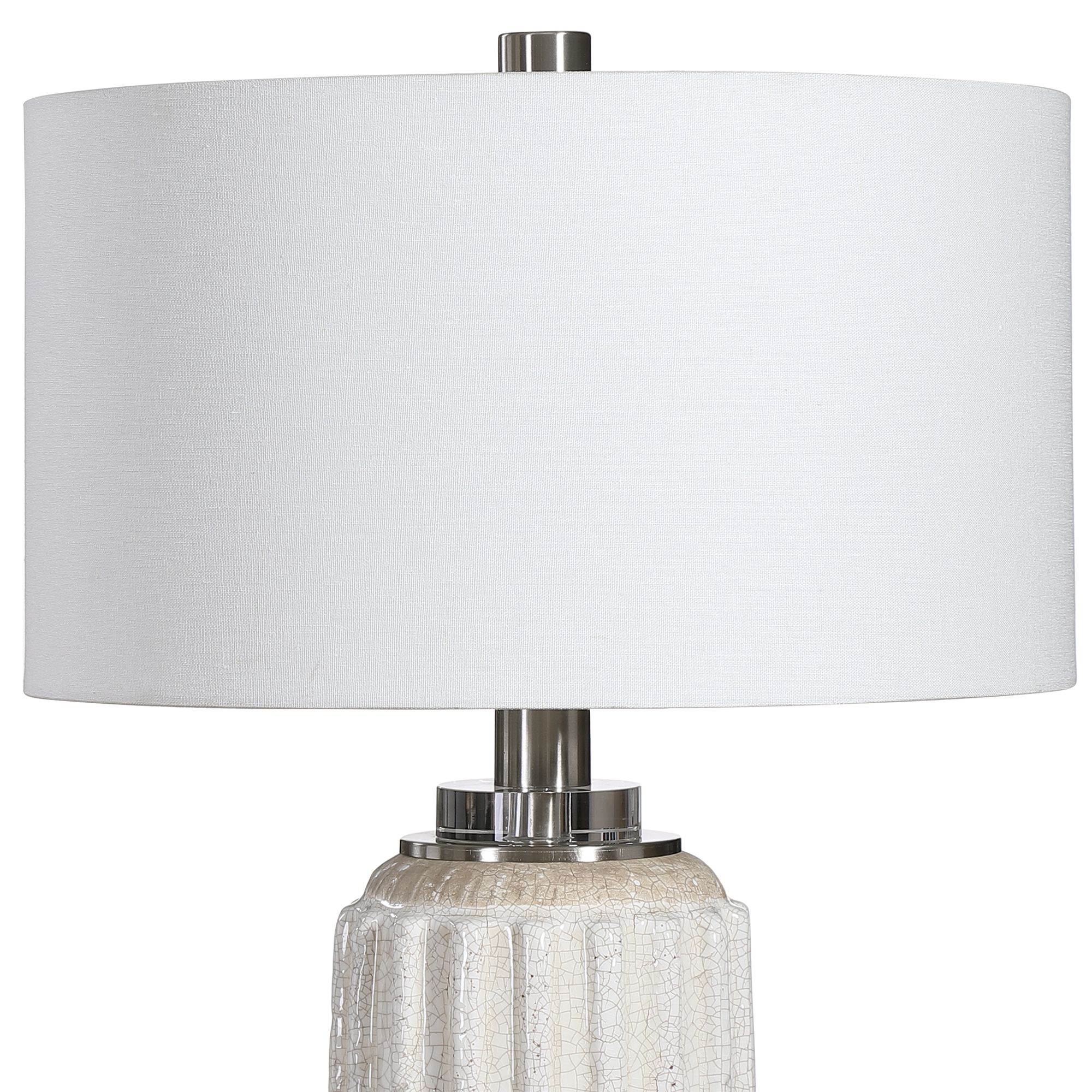 Image 7 Uttermost Azariah 29" High Cream and Beige Crackle Glaze Table Lamp more views