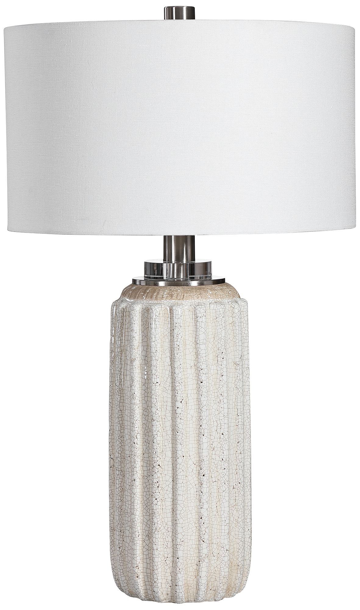 Uttermost Azariah Cream and Beige Crackle Glaze Table Lamp