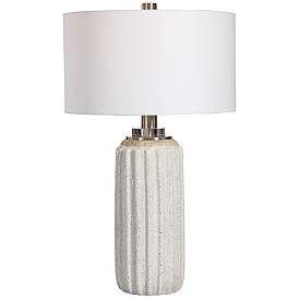 Uttermost Azariah Cream and Beige Crackle Glaze Table Lamp more views