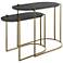 Uttermost Aztec Antique Brass Ebony Stained Nesting Tables Set of 2