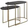 Uttermost Aztec Antique Brass Ebony Stained Nesting Tables Set of 2 in scene