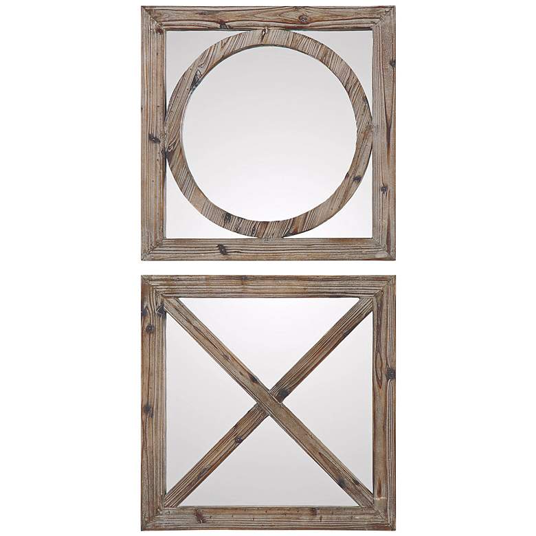 Image 1 Uttermost Baci E Abbracci 2-Piece 18 inch Square Wall Mirror Set