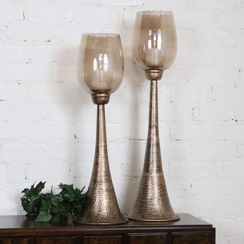 Image 1 Uttermost Badal Antiqued Gold Votive Candle Holders Set of 2