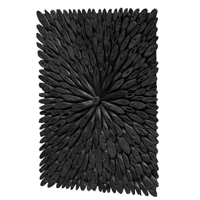 Image 4 Uttermost Bahama 39" Wide Rustic Black Wood Wall Decor more views