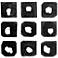 Uttermost Bahati 16" Square Ebony Stain 9-Piece Wood Wall Art Set
