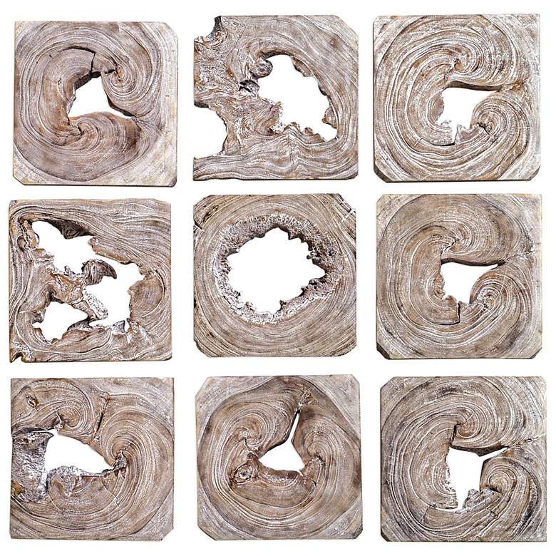 Image 2 Uttermost Bahati 16" Wide 9-Piece Wood Wall Art Set