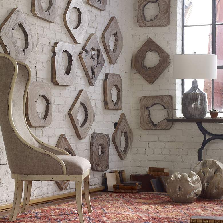 Image 3 Uttermost Bahati 16" Wide 9-Piece Wood Wall Art Set more views