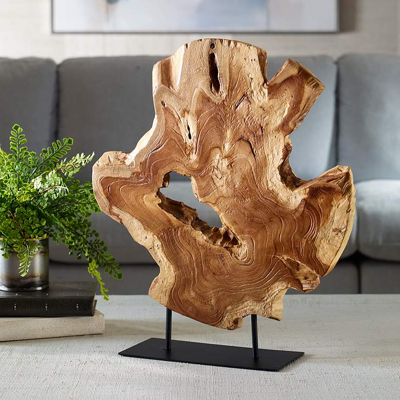 Image 1 Uttermost Bahati 22.8" Natural Wood Sculpture