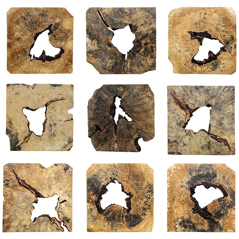 Image 2 Uttermost Bahati Natural Wood 9-Piece Wall Decor Set