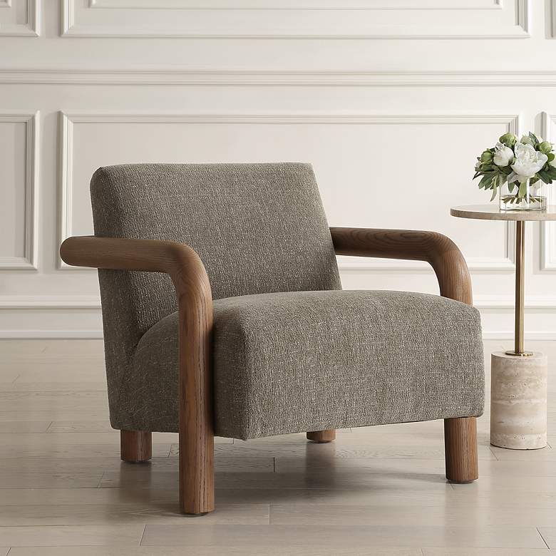 Image 1 Uttermost Balance Herb Green Fabric Accent Chair