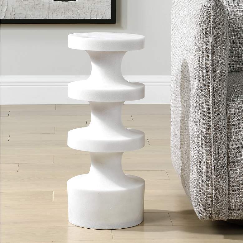 Image 1 Uttermost Balian 23.62" High White Outdoor Drink Table