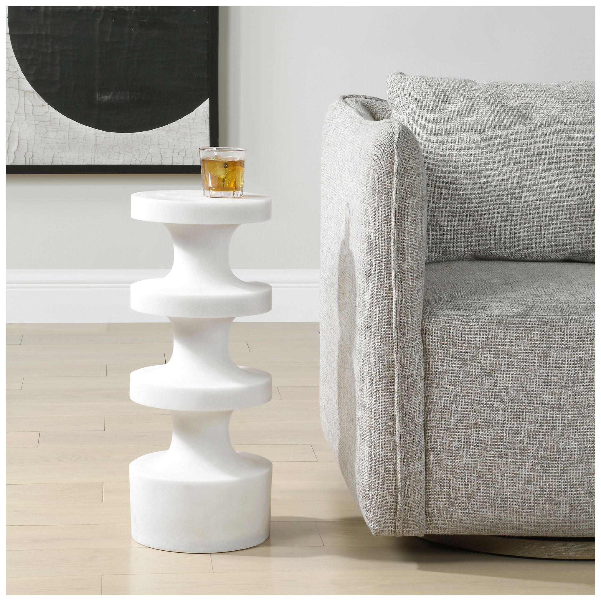 Image 3 Uttermost Balian 23.62" High White Outdoor Drink Table more views