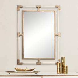 Image1 of Uttermost Balkan Gold 28" x 37 3/4" Modern Luxe Wall Mirror