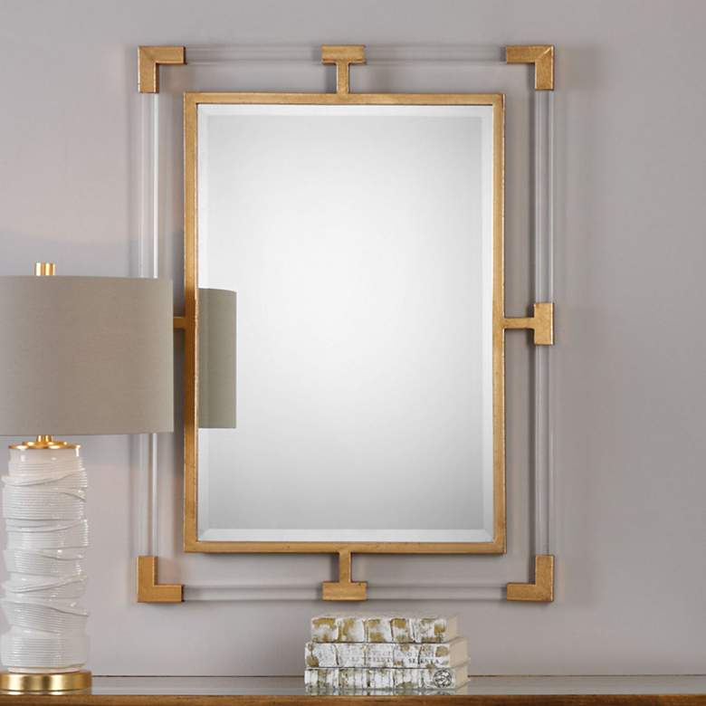 Image 1 Uttermost Balkan Gold 28 inch x 37 3/4 inch Modern Luxe Wall Mirror