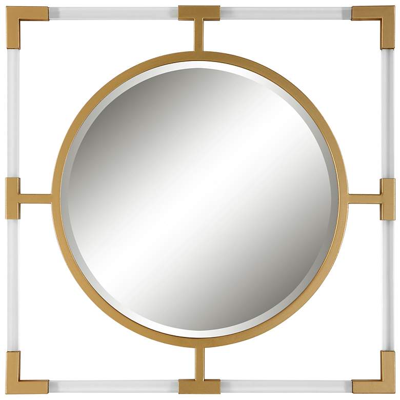 Image 2 Uttermost Balkan Gold Leaf 24" Square Wall Mirror