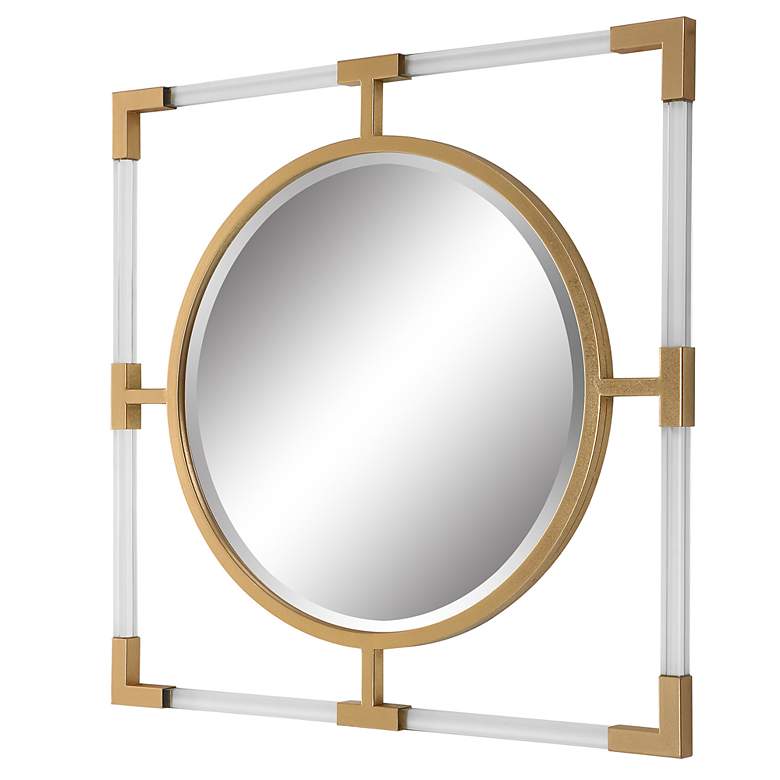 Image 4 Uttermost Balkan Gold Leaf 24" Square Wall Mirror more views