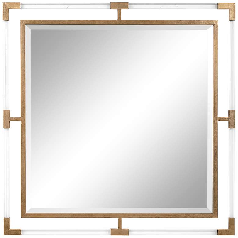 Image 2 Uttermost Balkan Metallic Gold Leaf 40 inch Square Wall Mirror