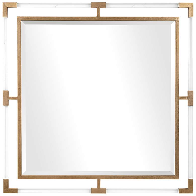 Image 2 Uttermost Balkan Metallic Gold Leaf 40" Square Wall Mirror