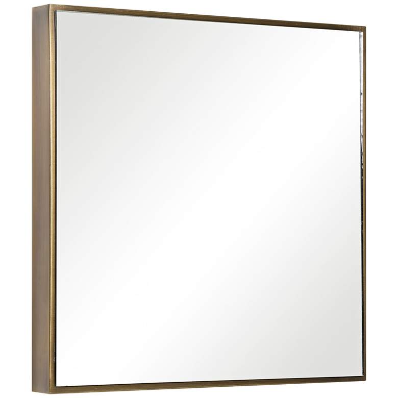 Image 2 Uttermost Balmoral Brushed Brass 20" Square Wall Mirror