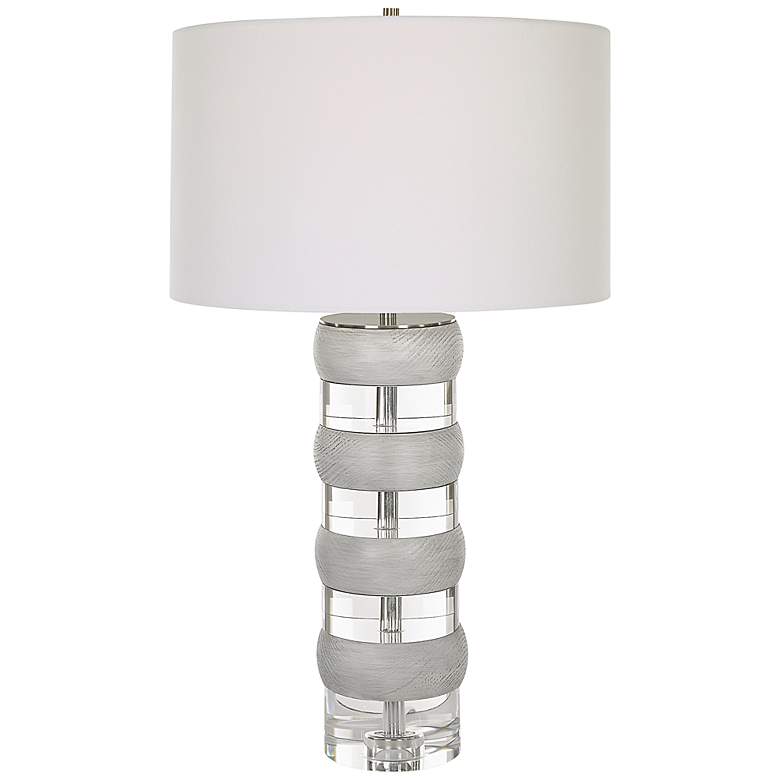 Image 1 Uttermost Band Together 28 inch High Modern Crystal and Wood Table Lamp