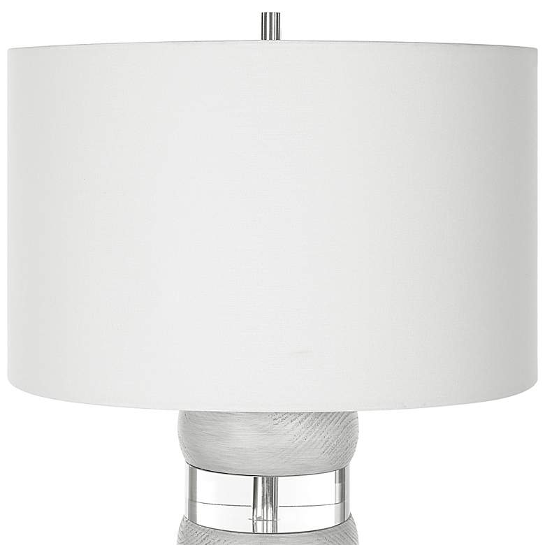 Image 6 Uttermost Band Together Stacked Crystal and Wood Table Lamp more views