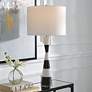 Uttermost Bandeau 29 1/2" Banded Black White Stone Table Lamp