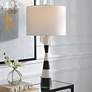 1_Uttermost Bandeau 29 1/2" Banded Black White Stone Table Lamp