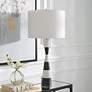 3_Uttermost Bandeau 29 1/2" Banded Black White Stone Table Lamp more views