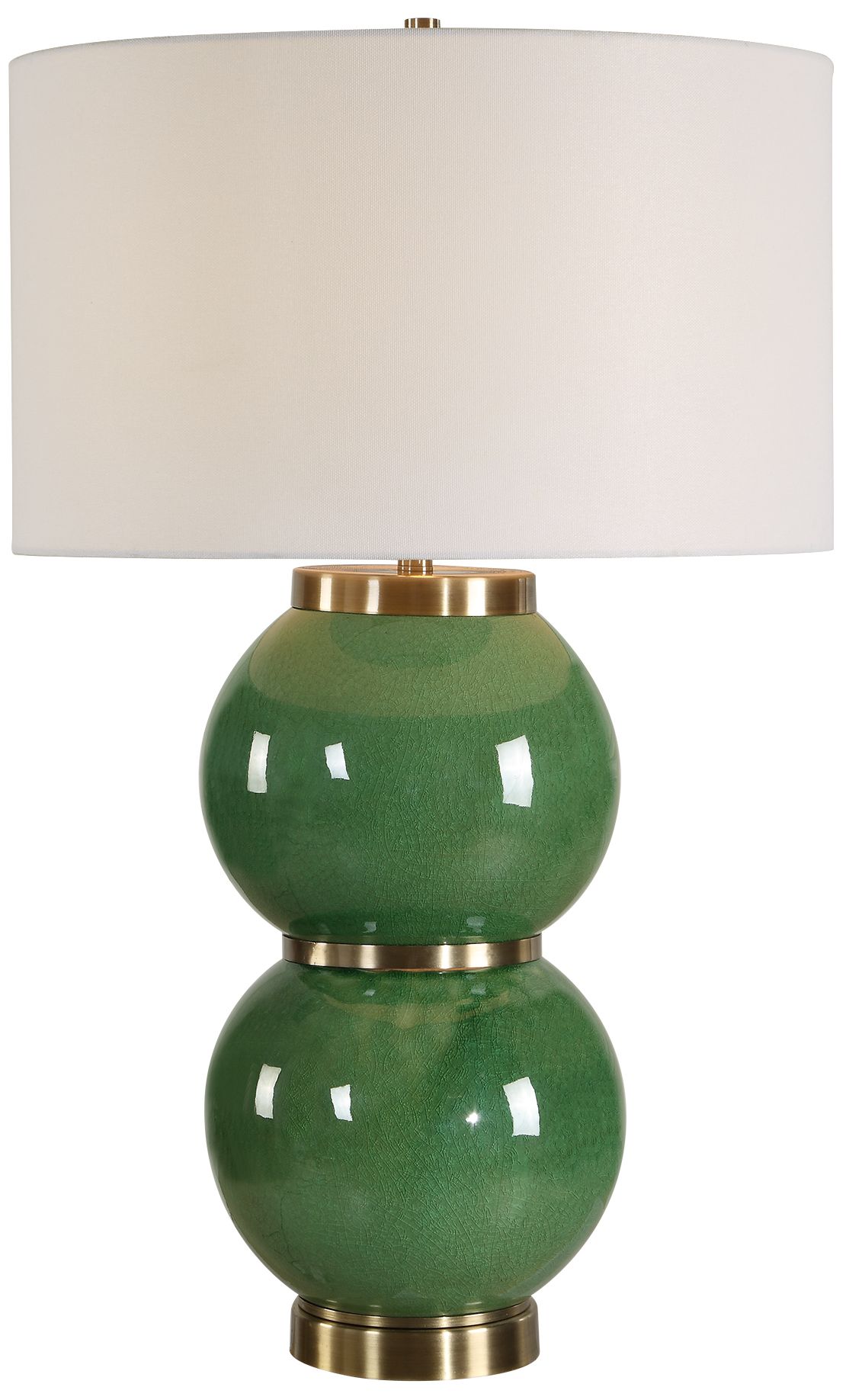 Image 2 Uttermost Banner 28" Green Ceramic Table Lamp