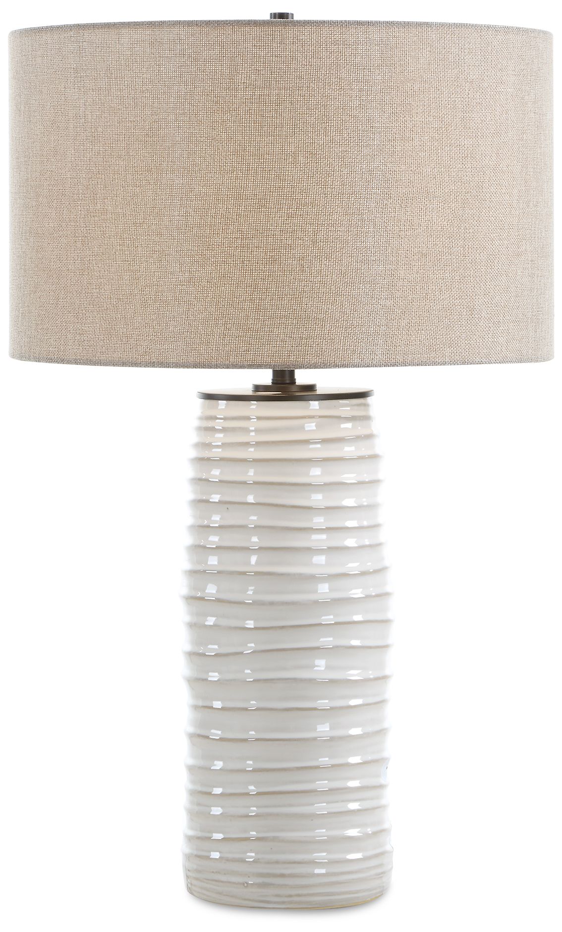 Image 2 Uttermost Barat 27 1/2" Distressed White Ceramic Table Lamp