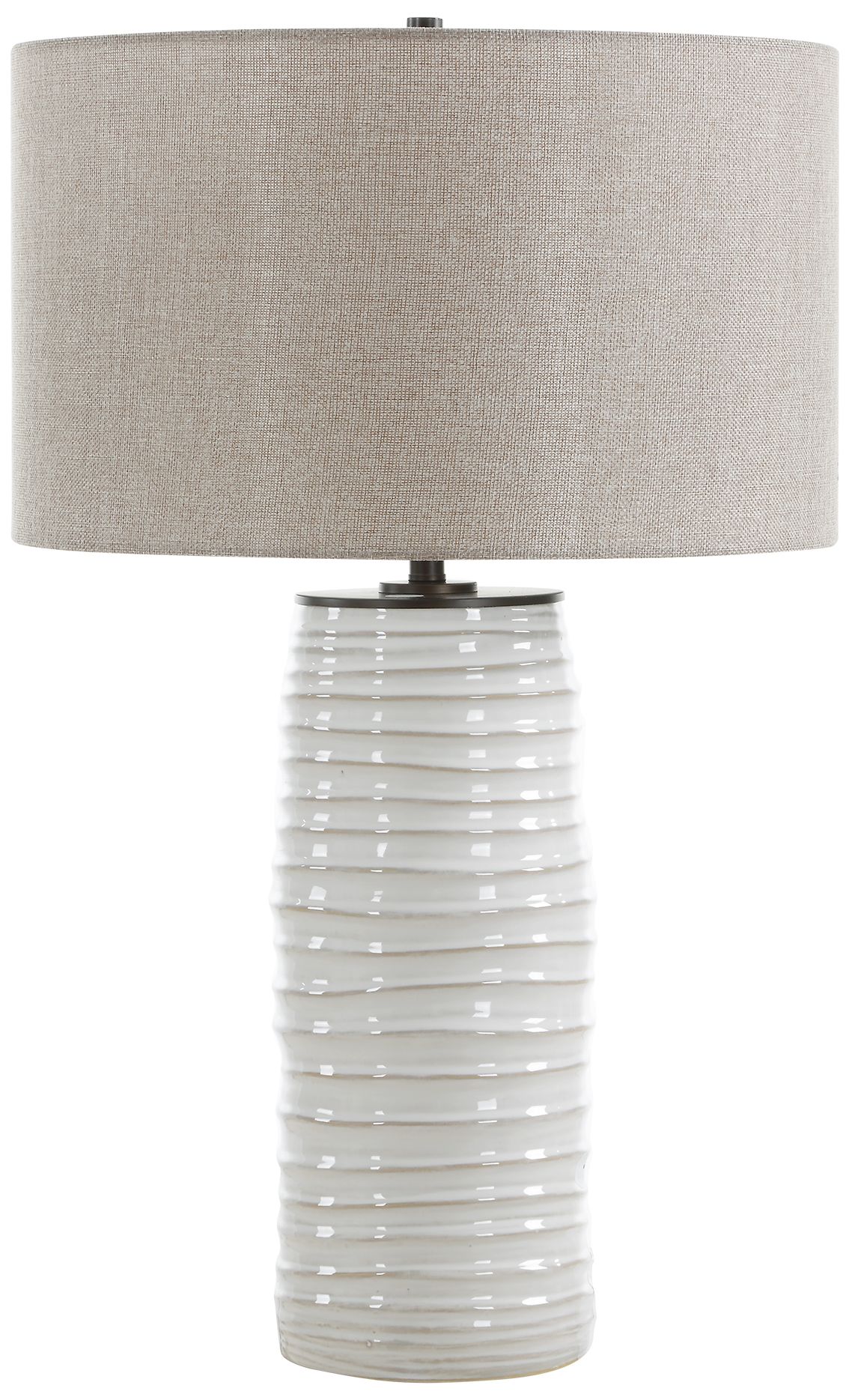 Image 4 Uttermost Barat 27 1/2" Distressed White Ceramic Table Lamp more views