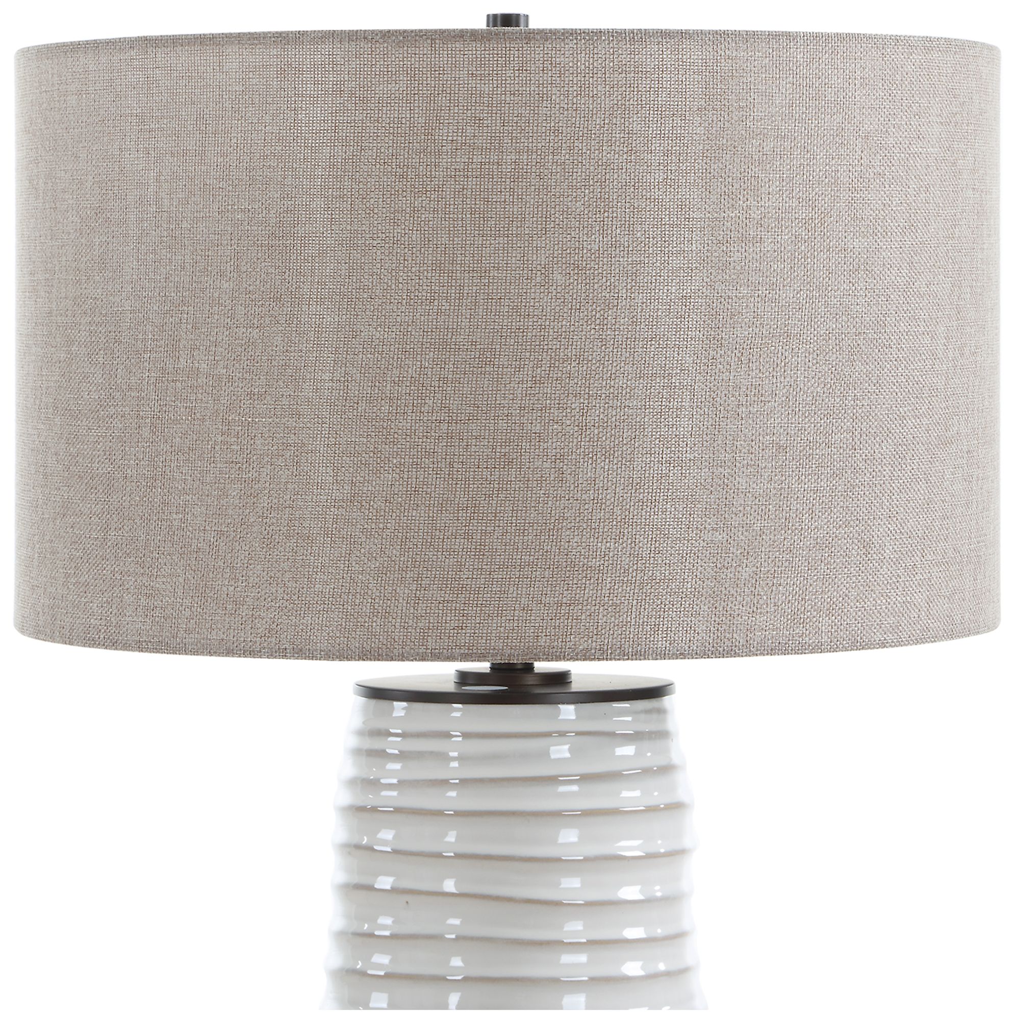 Image 6 Uttermost Barat 27 1/2" Distressed White Ceramic Table Lamp more views