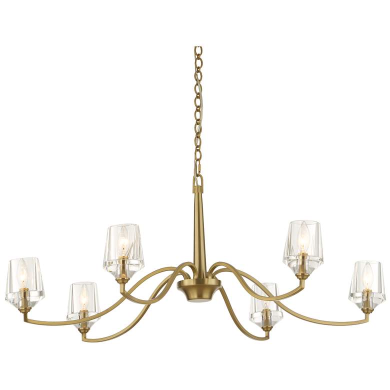 Image 1 Uttermost Barcelona 40 1/4" Wide Brass 6-Light Chandelier