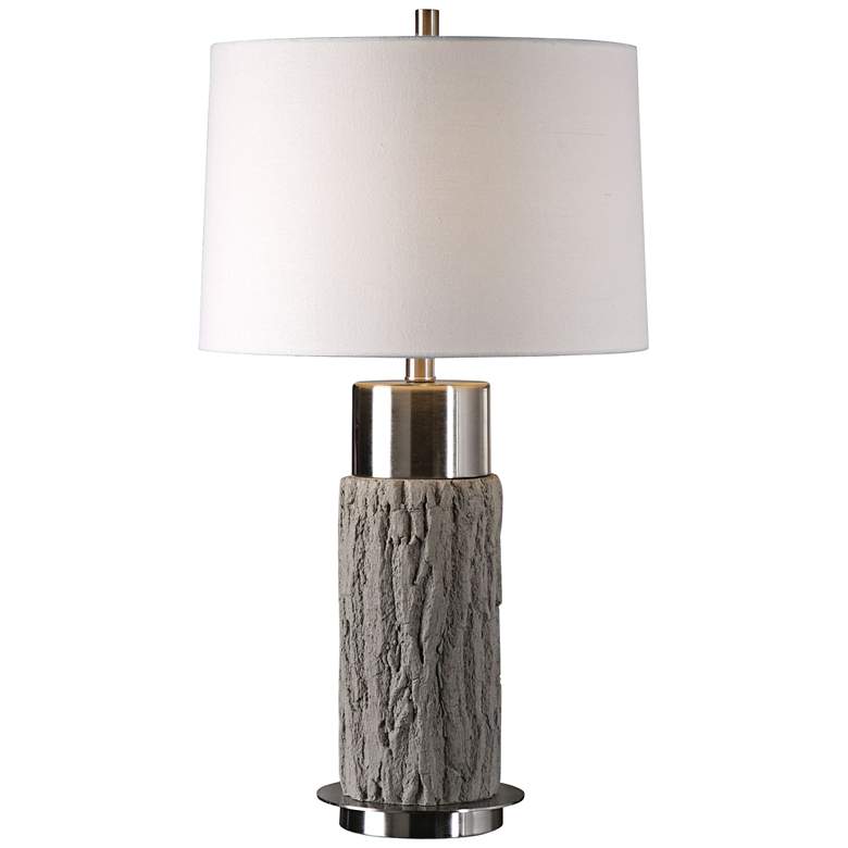 Image 1 Uttermost Bartley Aged Stone Faux Old Wood Table Lamp