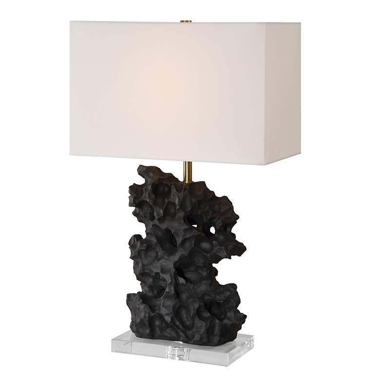 Image 3 Uttermost Basalt Black Stone 27 1/4" High Sculptural Table Lamp