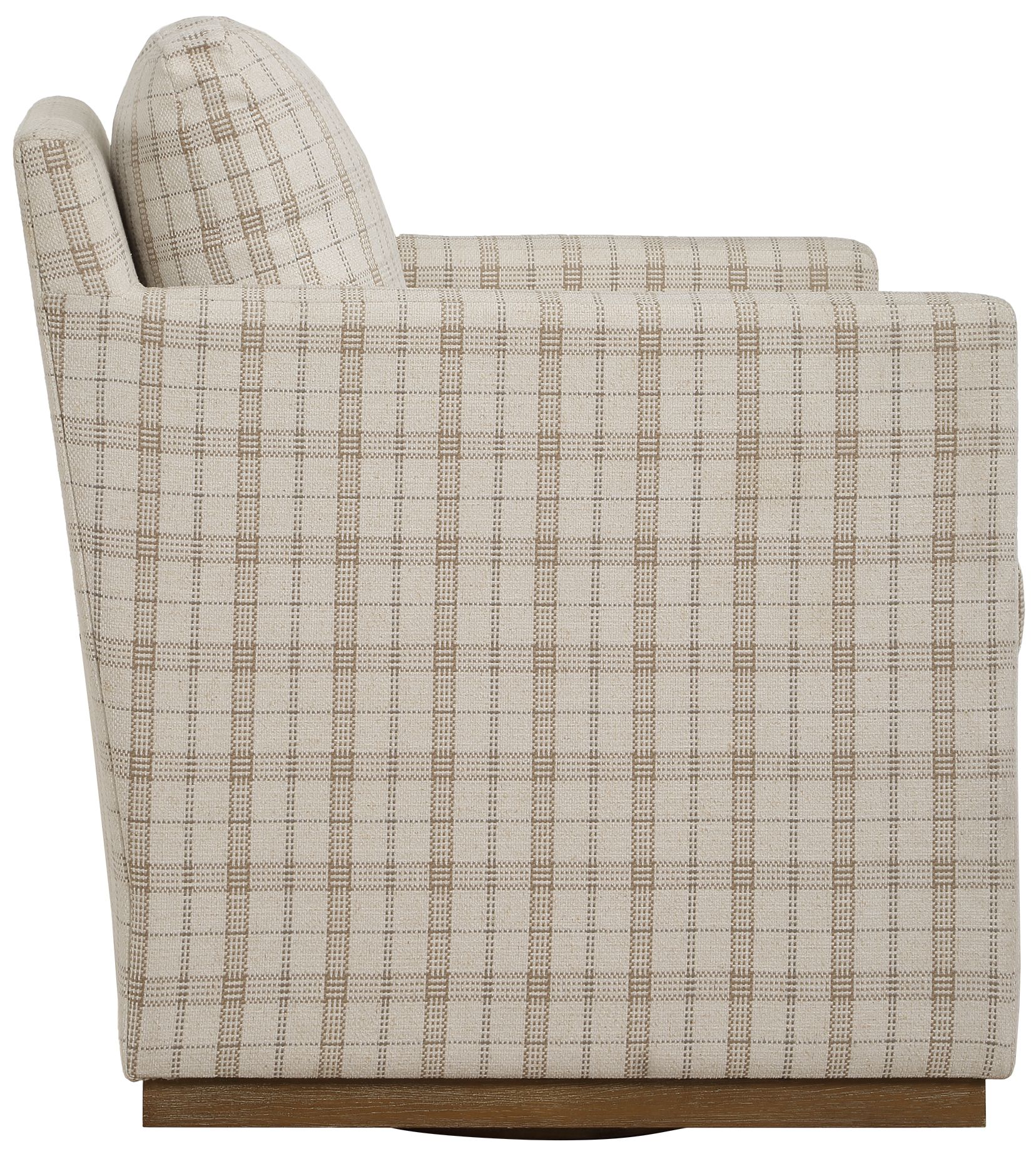 Image 5 Uttermost Basie Plaid Linen Fabric Swivel Chair more views