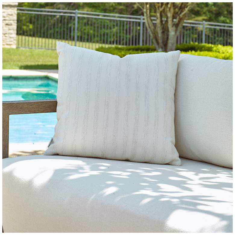 Image 1 Uttermost Basket Stripe 20" Indoor-Outdoor Pillow - Ivory