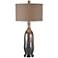 Uttermost Basola Olive Gray Organic Glass Vase Table Lamp
