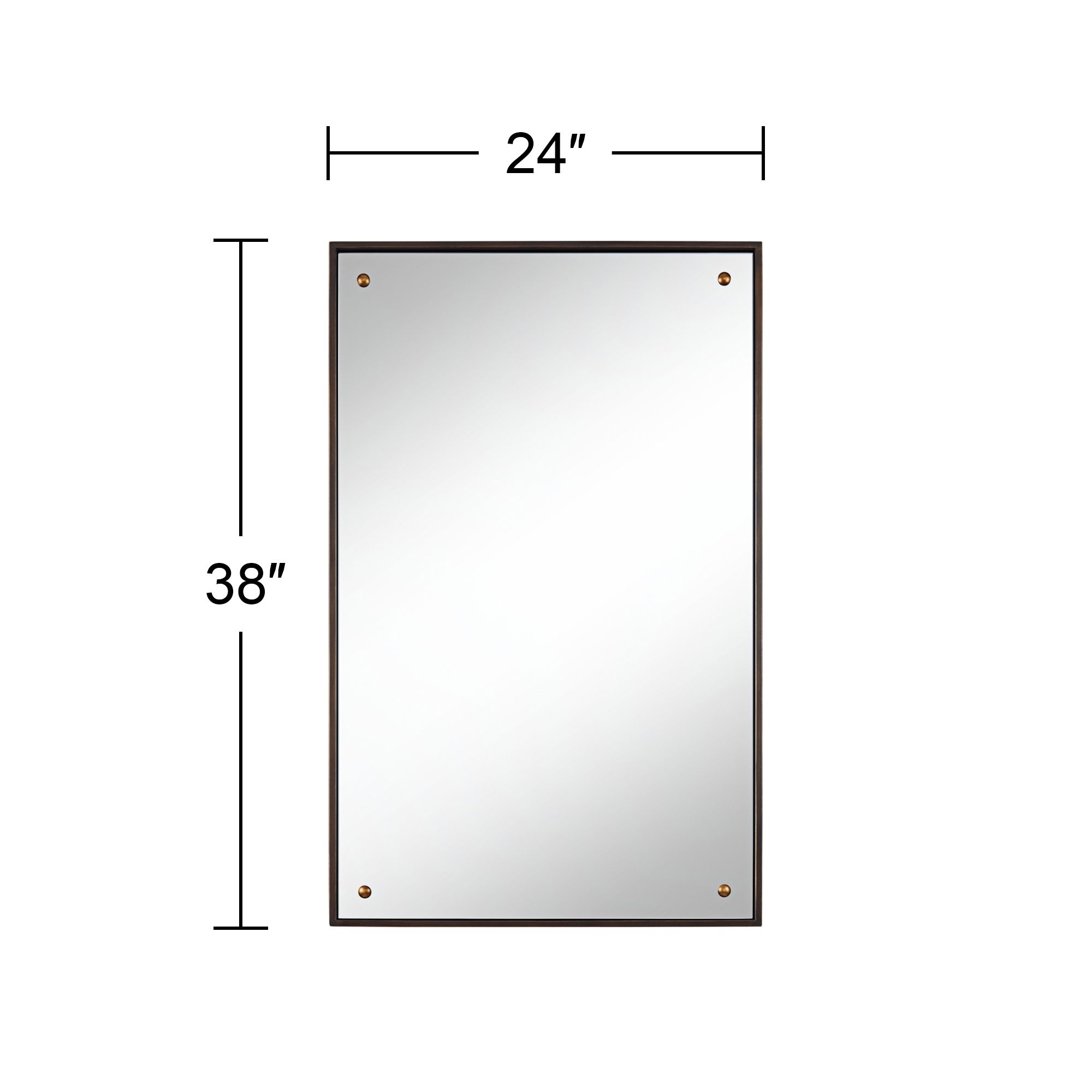 Uttermost Batavia 24x38 Dark Bronze Wall Mirror with Button Detail Set of 2