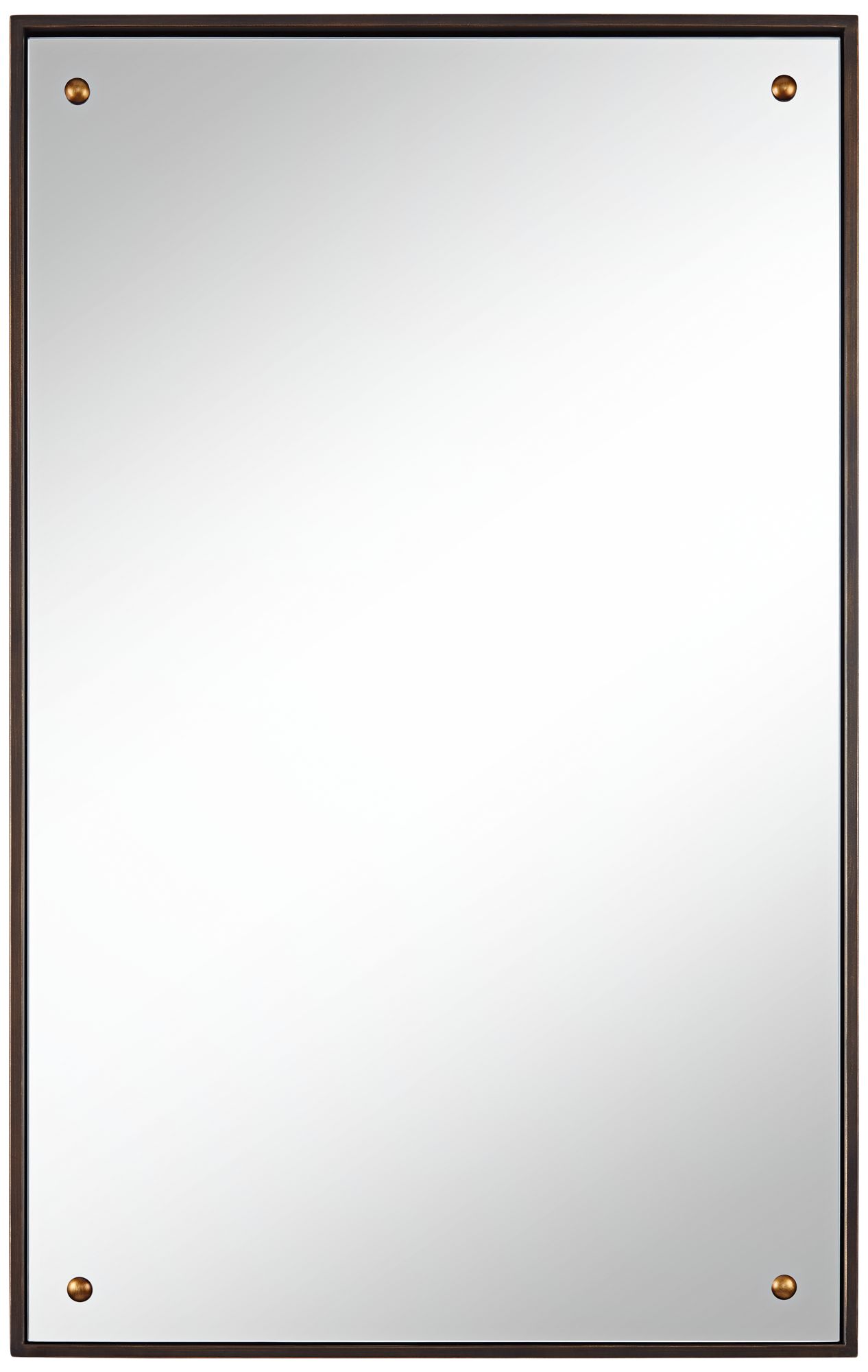 Image 2 Uttermost Batavia 24x38 Dark Bronze Wall Mirror with Button Detail