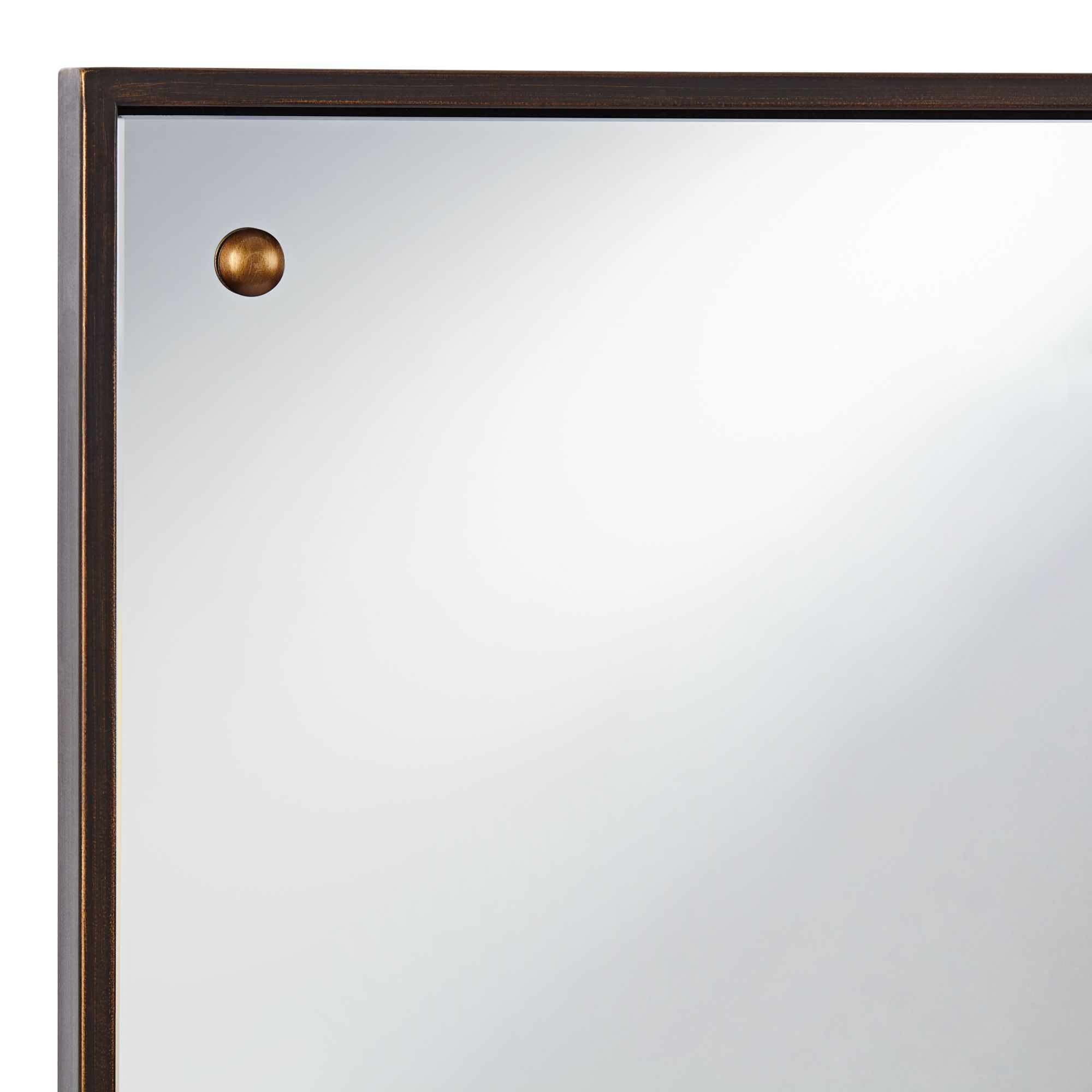 Image 3 Uttermost Batavia 24x38 Dark Bronze Wall Mirror with Button Detail more views