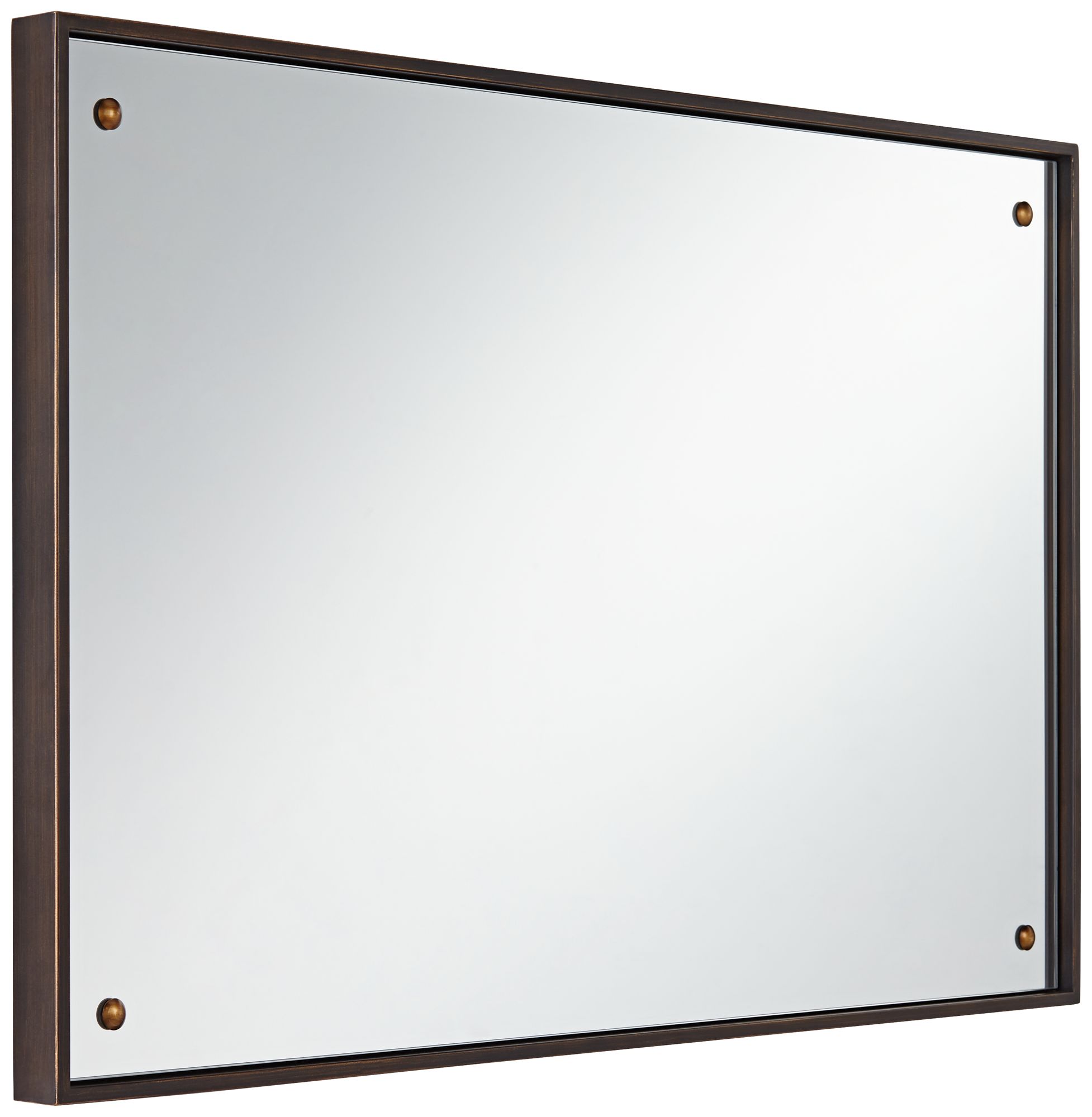 Image 7 Uttermost Batavia 24x38 Dark Bronze Wall Mirror with Button Detail more views