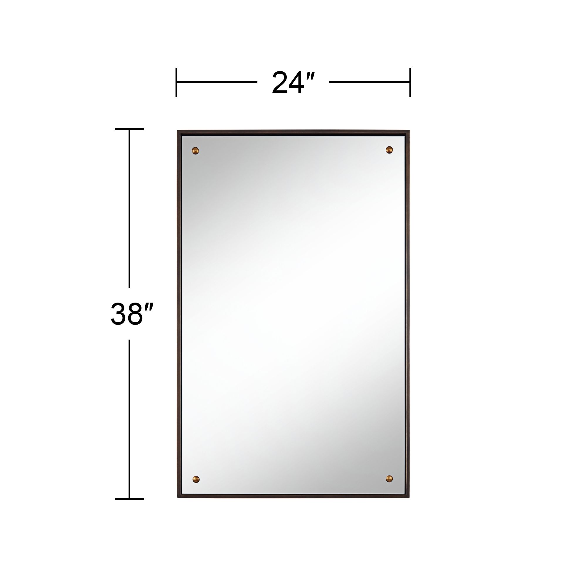 Uttermost Batavia 24x38 Dark Bronze Wall Mirror with Button Detail