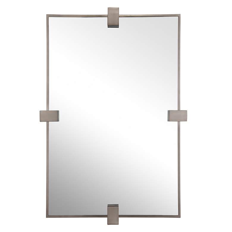 Image 1 Uttermost Bateau Brushed Gun 25 1/4" x 37 1/4" Wall Mirror
