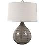 2_Uttermost Batova 24 1/2" Smoke Gray Glaze Teardrop Ceramic Table Lamp