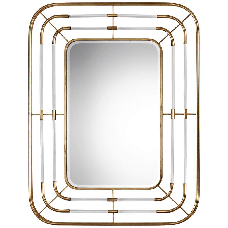 Image 1 Uttermost Bayo Metallic Gold Leaf 41 inch x 53 1/4 inch Wall Mirror