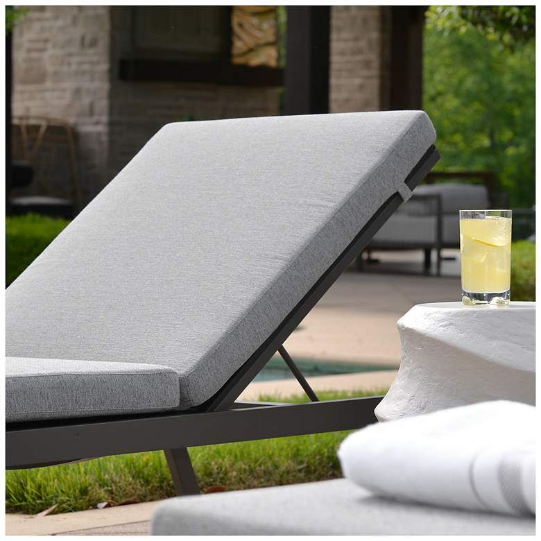 Image 2 Uttermost Bea Charcoal Gray Outdoor Pool Chaise Cushion more views