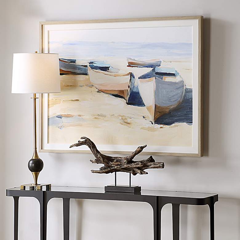Image 3 Uttermost Beached Boats 44" Wide Framed Print Wall Art more views