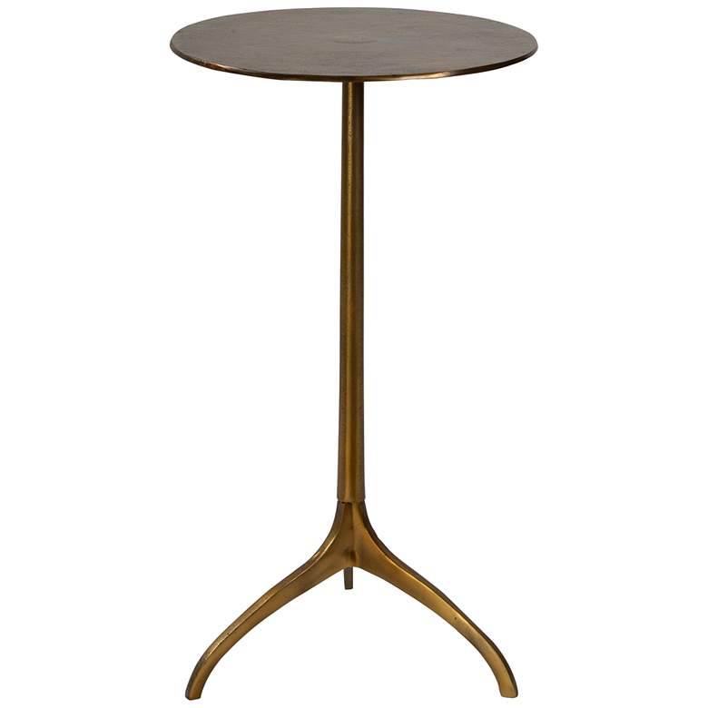 Image 2 Uttermost Beacon 14 inch Wide Antique Gold Tripod Accent Table