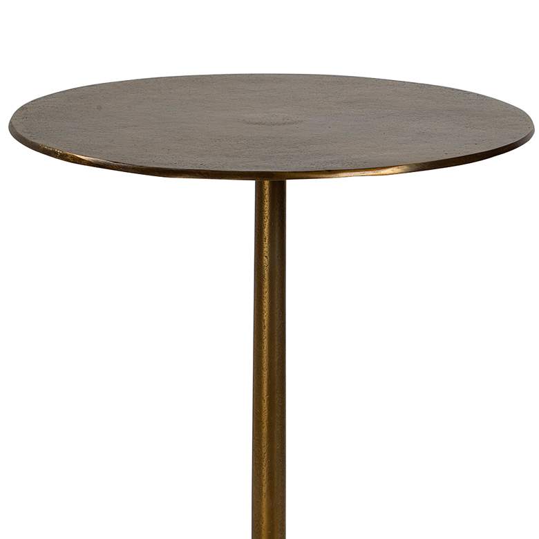 Image 3 Uttermost Beacon 14" Wide Antique Gold Tripod Accent Table more views